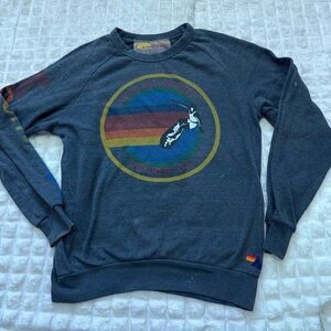 Aviator Nation Small Gray Crewneck Sweatshirt ~ Graphic Venice CA